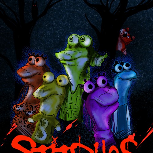 !!!DESIGN A SOCK-PUPPET HORROR/COMEDY MOVIE POSTER!!! Design by Sergheiev