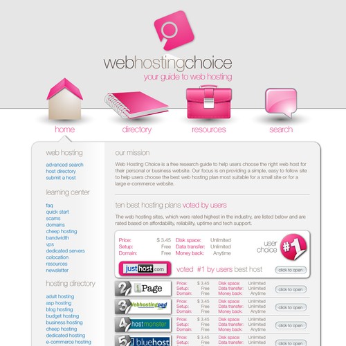 Redesign WebHostingChoice.com Design by Graphic Propaganda