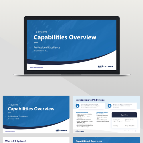 Modern PowerPoint Design for a Corporate Capabilities Deck to Showcase Expertise to Industry and DoD Design by RidhoFrahman