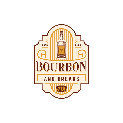 Bourbon and Breaks sports cards and bourbon Design by J.Studio