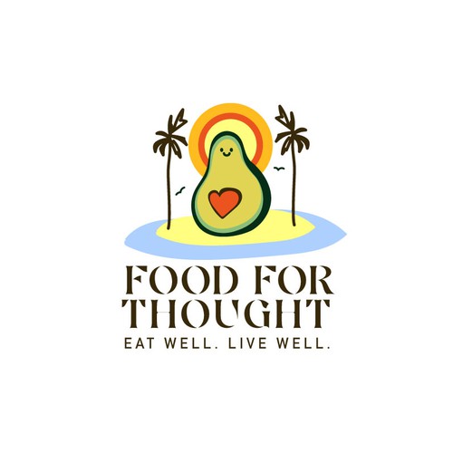 Fresh, Playful Island-Inspired Logo for Food For Thought – Organic Café & Market in the Florida Keys Design by m210297