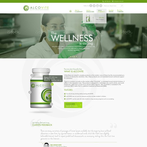 Diseño de Create a Stunning Homepage for Vitamin Supplement - Guaranteed Award! de sivanworks