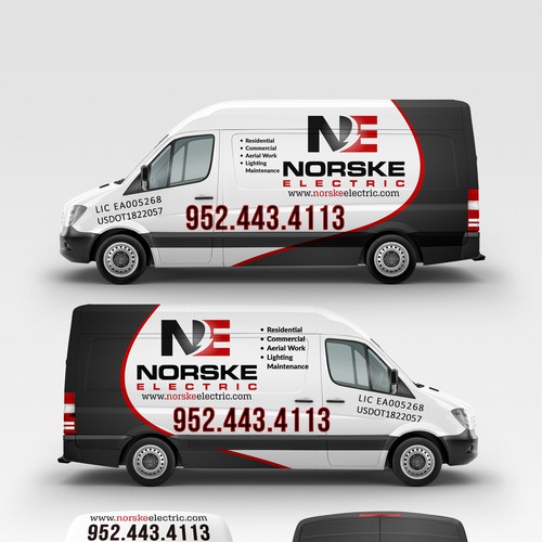 Van Wrap for Electrical Company - Logos and Specs attached! Design by Dd. designer