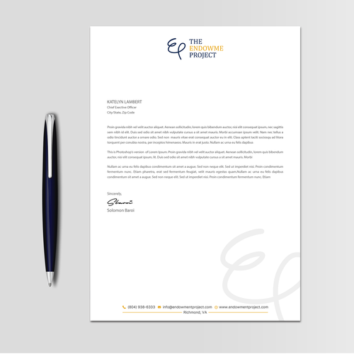 Clean, simple note design, The Endowment Project Design by TanLearn