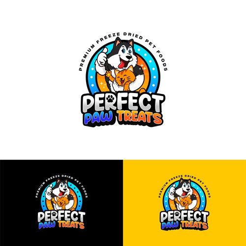 Perfect Paw Treats Modern & Vibrant Happy Logo Design by arma.arma