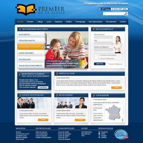 Premier de la classe needs a new website design デザイン by La goyave rose