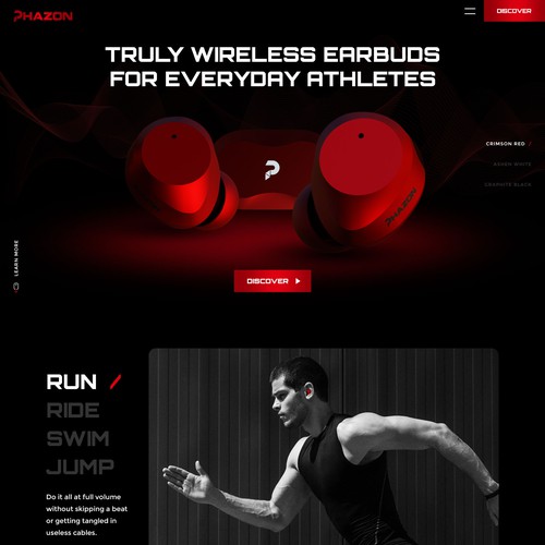 Wireless earbuds website remake Design by TomaWorks®