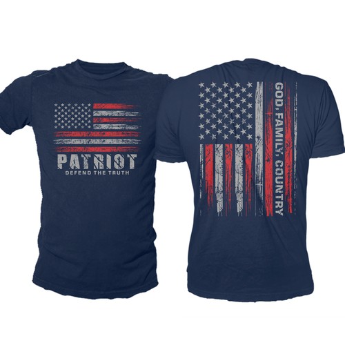 Develop a patriotic shirt that represents: The individual patriot, God, Family, Country Design by -Diamond Head-