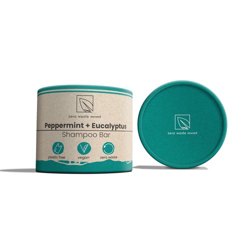 Packaging design for a zero waste shampoo bar! Design by Shisiouk