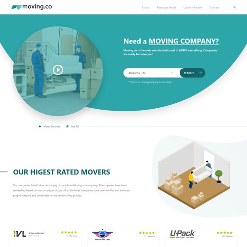 web page for moving related website Design by @designbyFazal