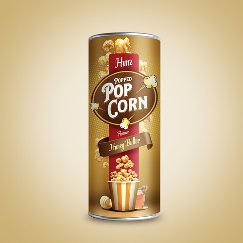 Premium Quality Popped Pop Corn Packaging Design by sougatacreative