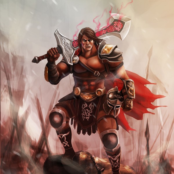 Cyr, God of War - Illustration for a New Card Game