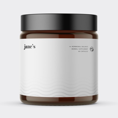Minimal supplement label design Design by Lady Goga