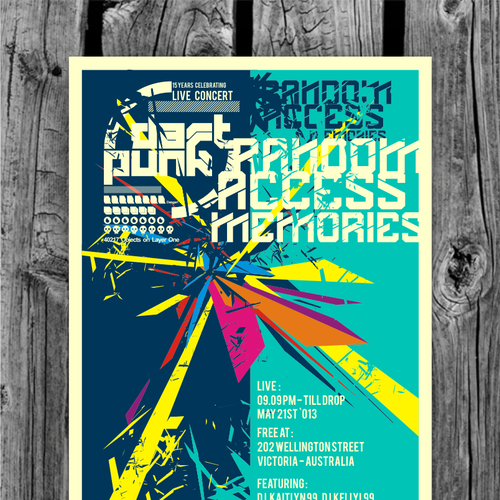 99designs community contest: create a Daft Punk concert poster Diseño de DLVASTF ™