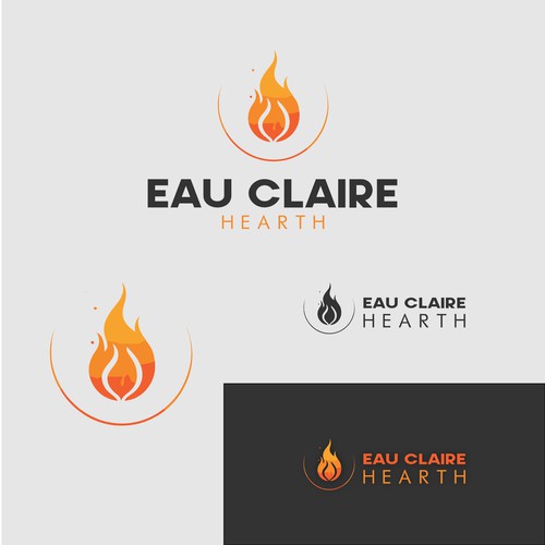 Updated, Warm, Clean brand logo for our Fireplace and Stove collection. Design by theNIEL