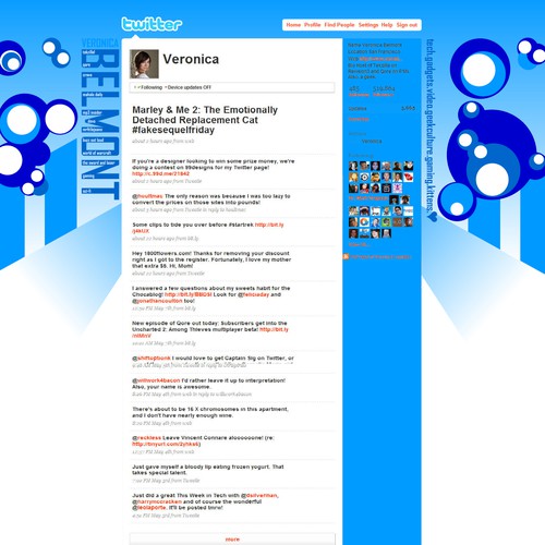 Twitter Background for Veronica Belmont Design von joe.kim