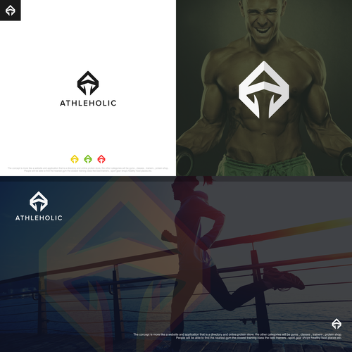 Logo for "Athleholic" — website and app for athletes, trainers, and people interested in sports. Réalisé par [L]-Design™