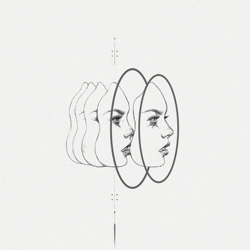 "Lens That Sees Its Flaws" abstract concept tattoo design Design by Ángel R.