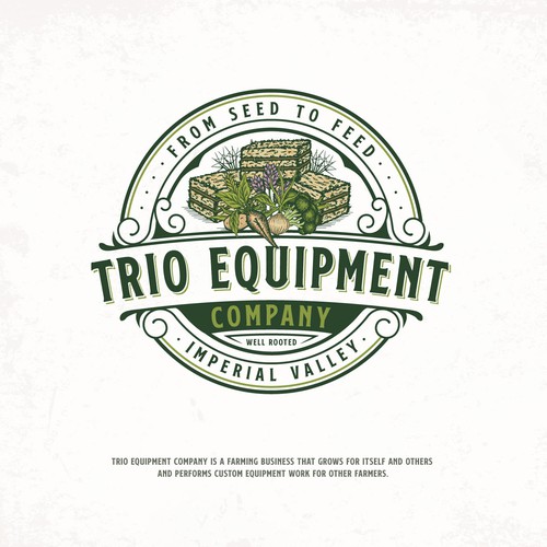 Design an agricultural logo for Trio Equipment Company Design by BestMaxa