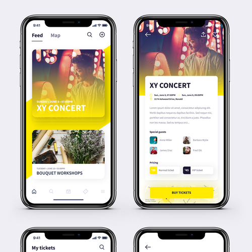 Design UI for awesome event ticketing app! Design by masiko