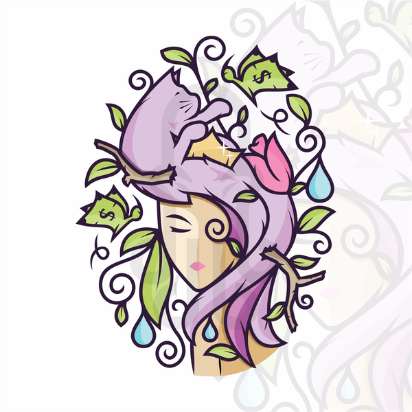 Cat Money Illustration