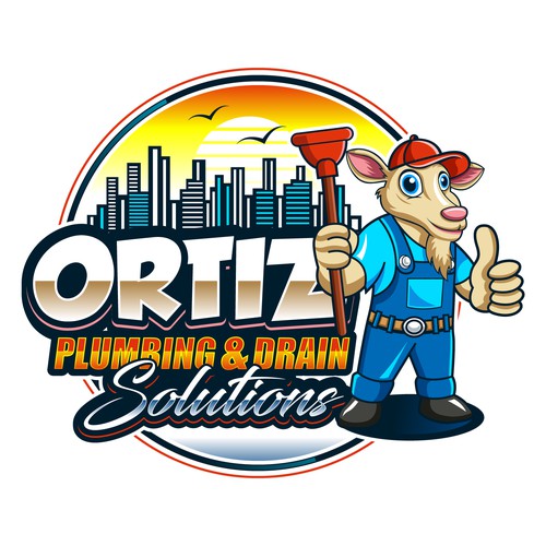 Design a bold GOAT mascot logo for a San Diego plumbing company Design by Sofik_Winner