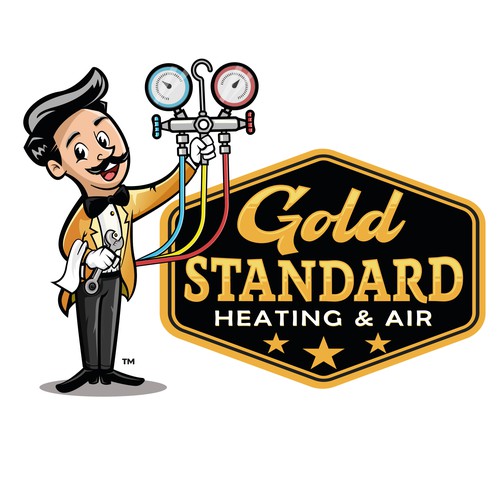 Powerful and Charming Character logo for an Heating and Air Company Design by Bezzot!design