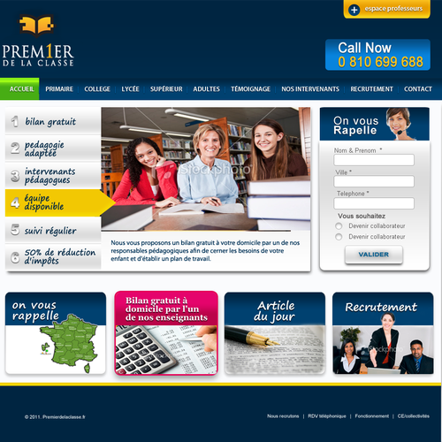 Premier de la classe needs a new website design Design by MirokuDesigns99