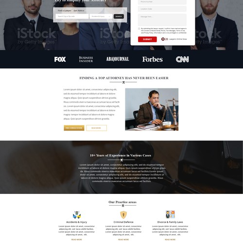 Design a Landing Page for Attorney.com Design by v.senthildesigner