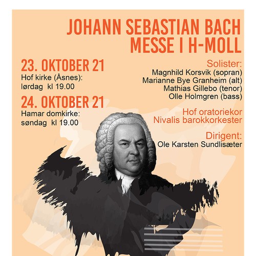 Poster for a choir concert performing Bach's Mass in B minor Réalisé par Sunamita Silva