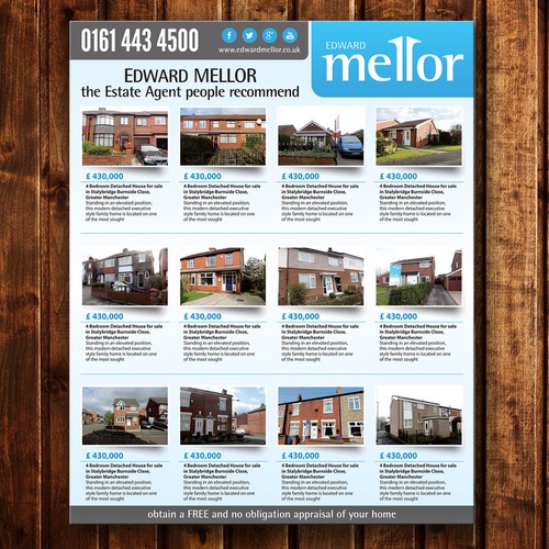 State of the Art newspaper advert design for Estate Agent Diseño de Drutu