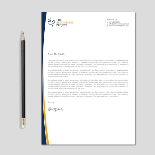 Clean, simple note design, The Endowment Project Design by LAXMI DESIGNHUB