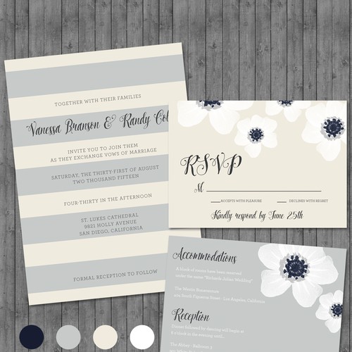 Create a modern, unique, and trend-forward wedding invitation. Design by Blissful Pixels