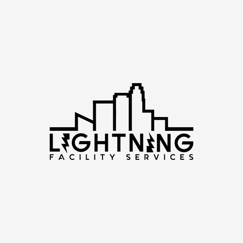 Cool logo using a lightning bolt for commercial maintenance/cleaning company. Design by HadiArts