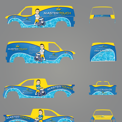 Pool Service Company needs A beautiful CAR WRAP - 2 Vehicles Design by Moonwoven