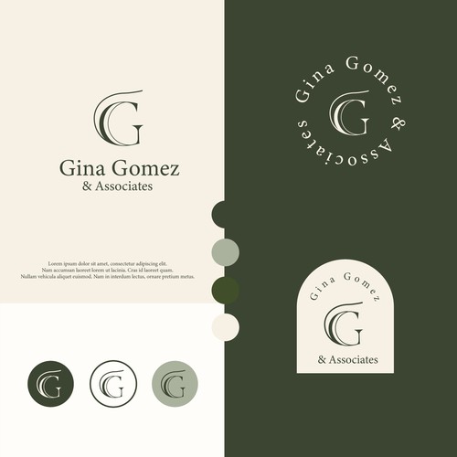 Iconic + high end monogram + text logo Design by Myron Studio Design