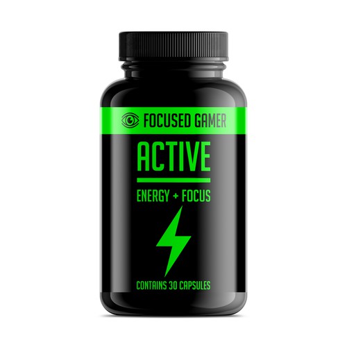 Create a Captivating Product Label Design - Focused Gamer supplement Integrating Gaming + the brain Design by Barksanity10