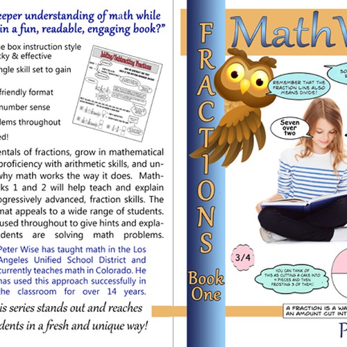 Create a kid-friendly, classy cover for a cartoon-style math workbook series; clips provided Design by Michelle Lee Designs