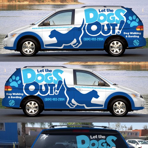 Design a Minivan Vehicle Wrap for Dog Walking Business Design réalisé par Logicainfo ♥