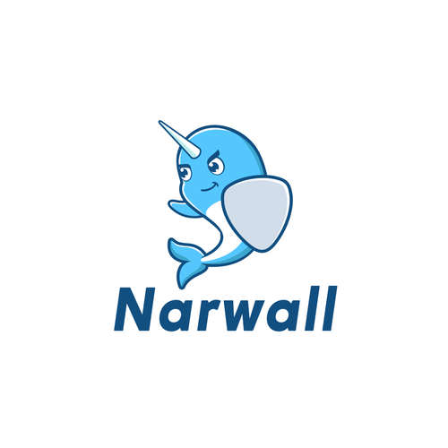 Create a cute, premium narwhal mascot for a bold, innovative COVID mask Design by DZenhar Studio