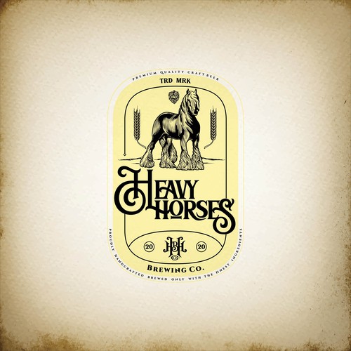 Vintage horse logo for a local brewery Design by F.canarin
