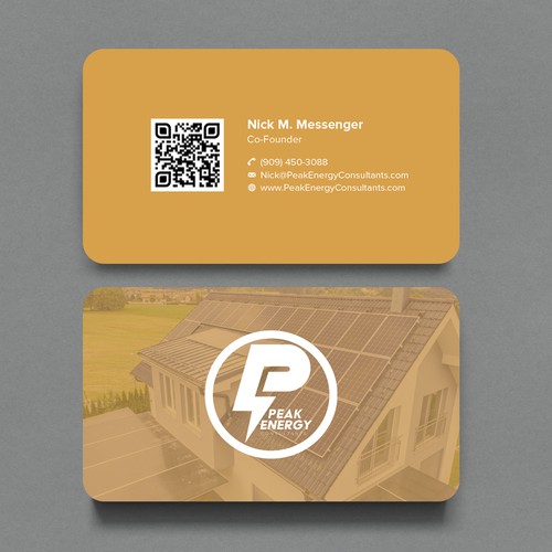 Modern Business Card Design for Electric Energy and Solar Company Design by CurveSky™ ☑️