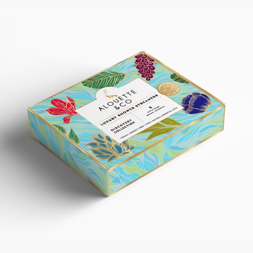 Design Beautiful Colorful Shower Steamer Gift Box that shouts Click me!  for French Luxury Bath & Shower Company Design by EffieK