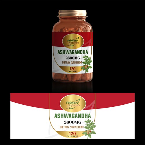 Primary Naturals Needs a Supplement Label Designed - Ashwagandha Design réalisé par Web Hub Solution