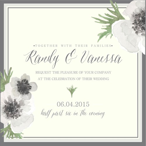 Create a modern, unique, and trend-forward wedding invitation. Design by AnaLogo