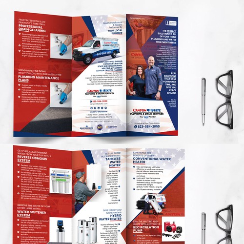 Trifold For Plumbing Company - Complete With Wireframe Design by Rocket Zone