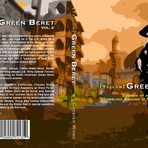 book cover graphic art design for Yellow Green Beret, Volume II Design by hellopogoe