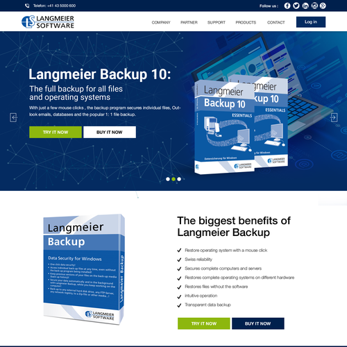 Redesign a Site for a Backup Software Design by Nikesu