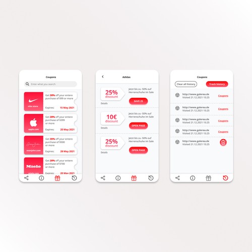 Design for a Coupon/Promotion app Diseño de Romanova Kateryna