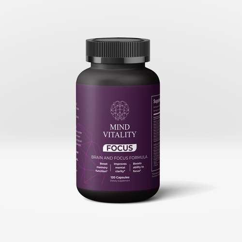 Bottle label design for Nootropics product Design by atensebling